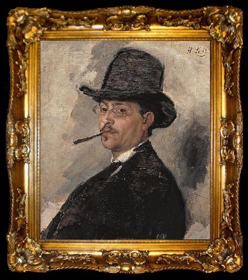 framed  Wilhelm Leibl Portrait of Carl Schuch, ta009-2